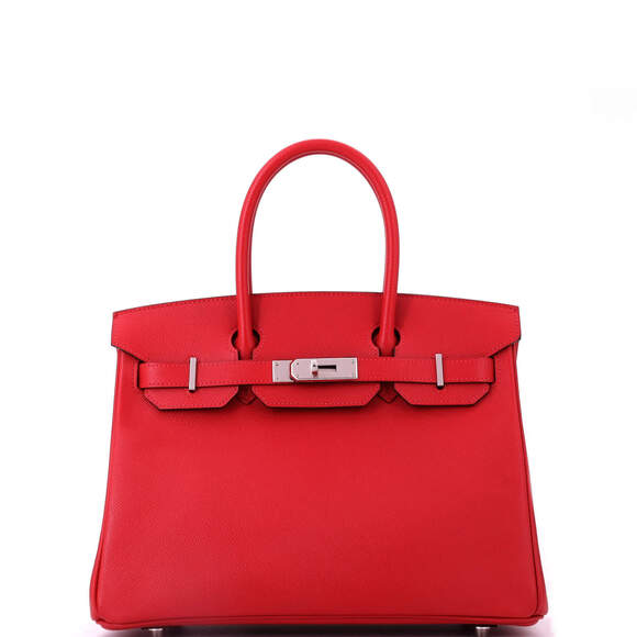 Hermes Handbags - Hermes Birkin 30 Red Epsom with Palladium Hardware